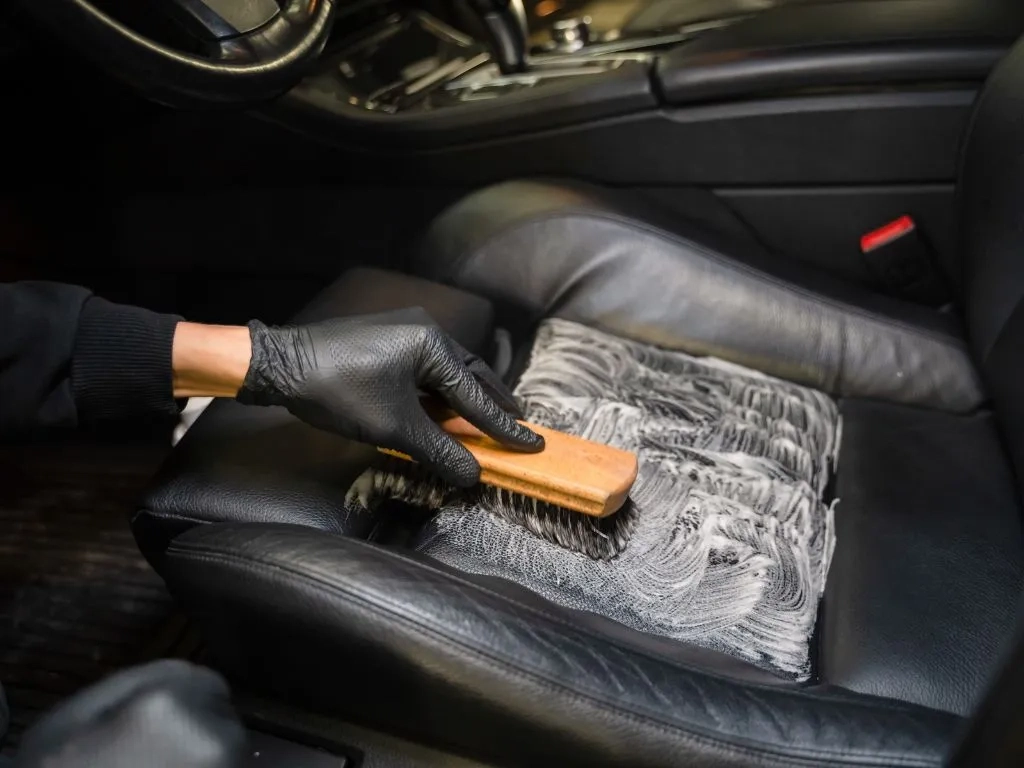 Professional leather seat cleaning by Elite Mobile Auto Spa Atlanta